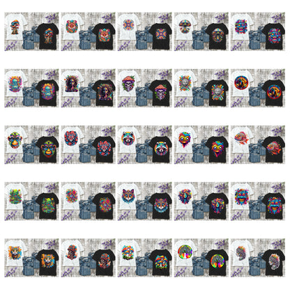 T-shirt Psychedelic Design personnalisé – 100 motifs au choix – Noir ou Blanc