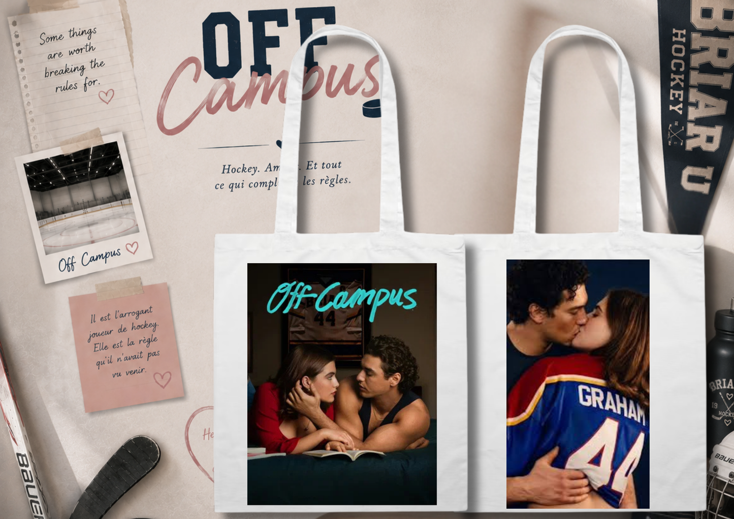 Tote Bag "Off Campus" – Romance & Hockey Edition