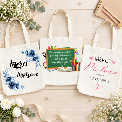 Trois modèles de sacs réutilisables pour maîtresse