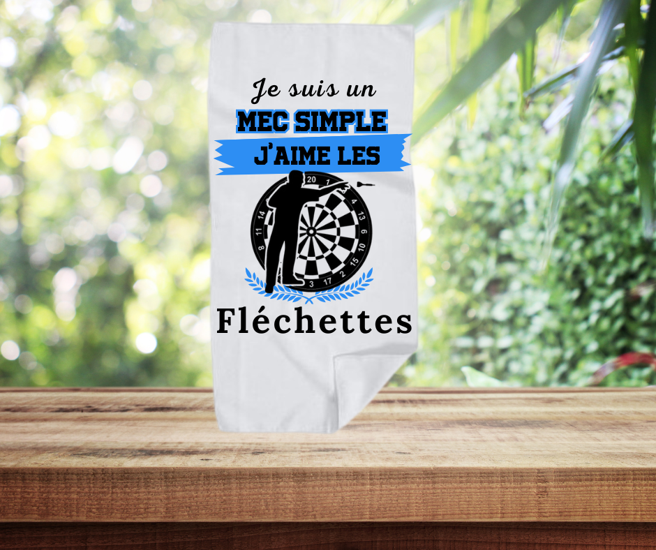 🎯🧴 Serviette personnalisée – Thème fléchettes