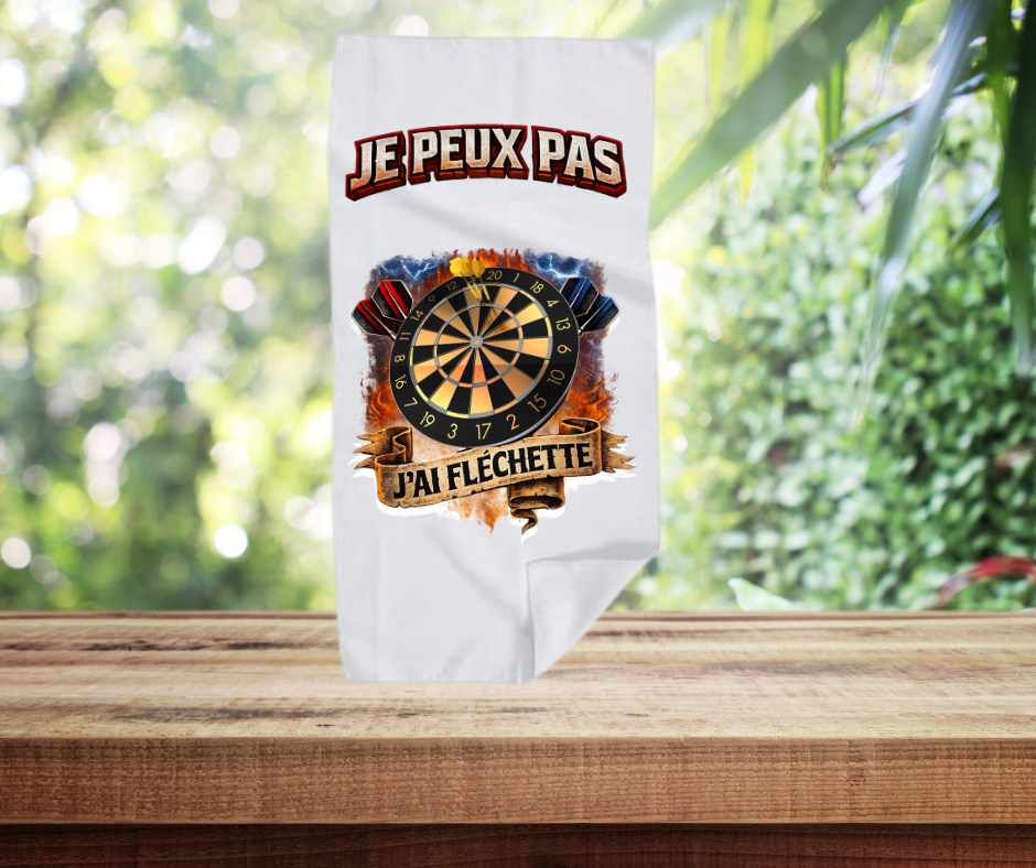 🎯🧴 Serviette personnalisée – Thème fléchettes