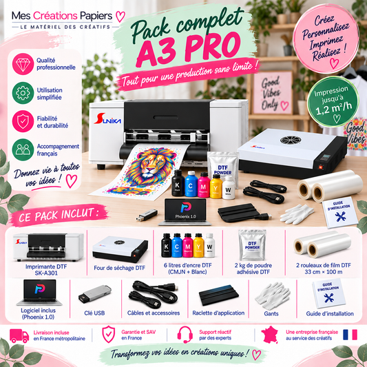 Pack complet SUNIKA SK-A301 A3 PRO DTF - Mes Créations Papiers