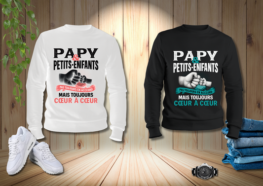 🧥 Sweat-shirt Papy & Petits-Enfants – Cœur à Cœur