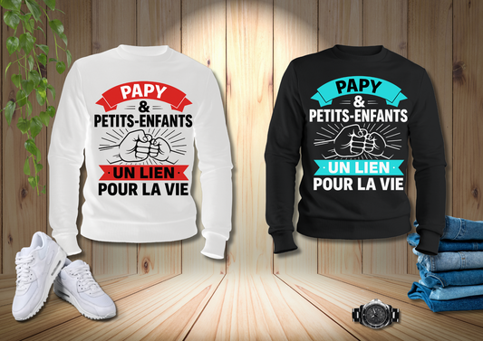 👕 Sweat Papy & Petits-Enfants – Un lien pour la vie