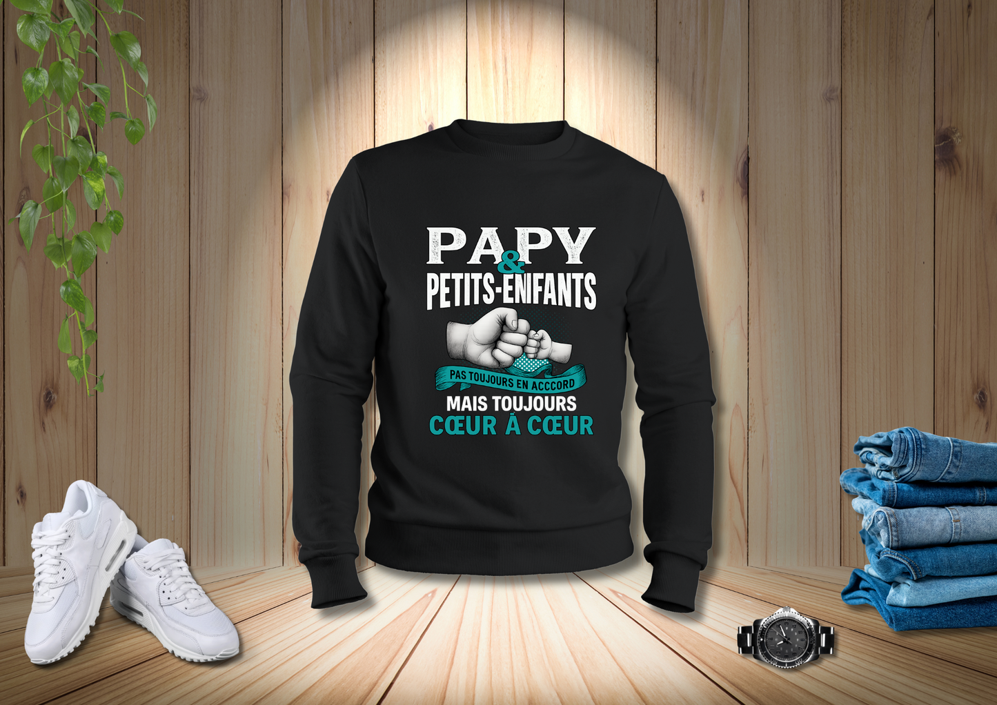 🧥 Sweat-shirt Papy & Petits-Enfants – Cœur à Cœur