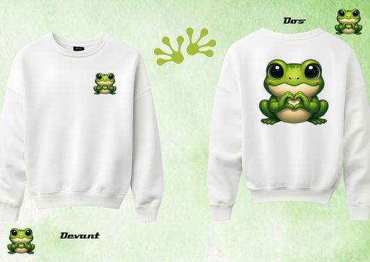 Sweat Grenouille Cœur – L’amour bat au rythme des bonds !
