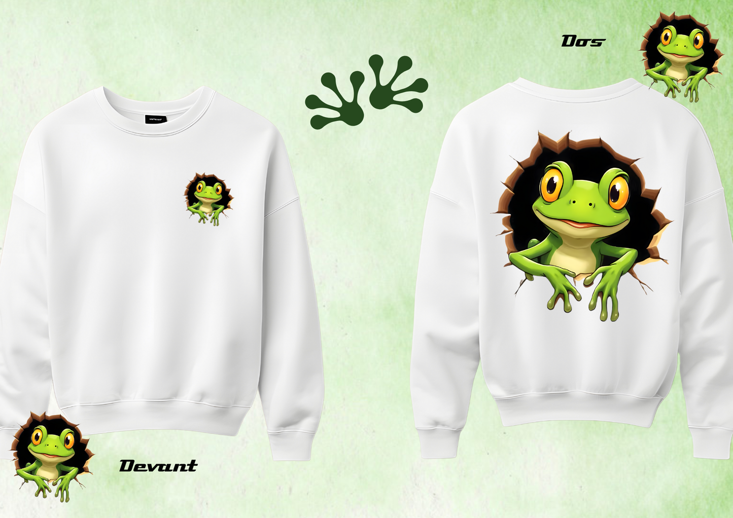 🐸 Sweat “Grenouille 3D – Elle Sort du Mur !”