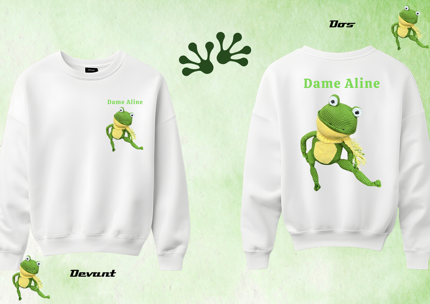 🐸 Sweat Dame Aline – L’humour et le style dans un cocon de douceur 💚