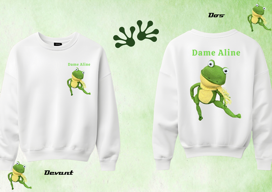 🐸 Sweat Dame Aline – L’humour et le style dans un cocon de douceur 💚