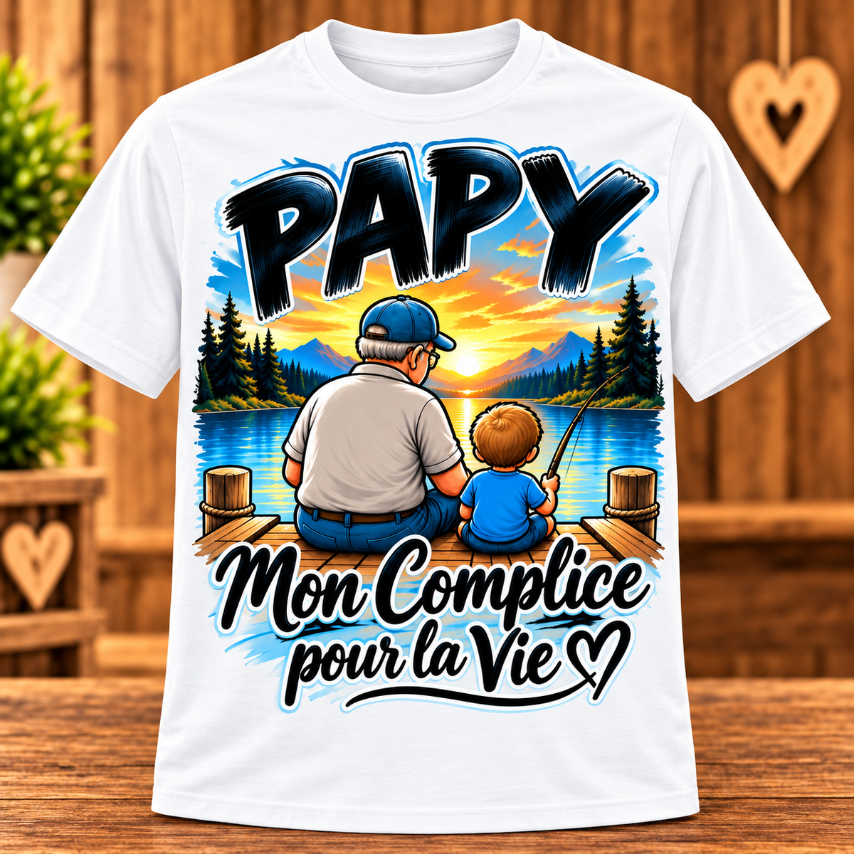 T-shirt blanc Papy mon complice pour la vie
