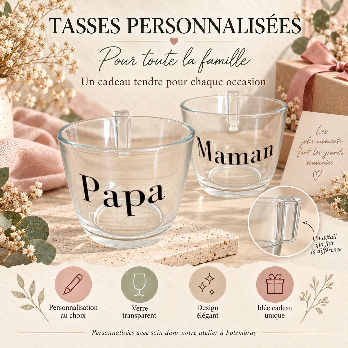 Tasses personnalisées Papa et Maman pour toute la famille