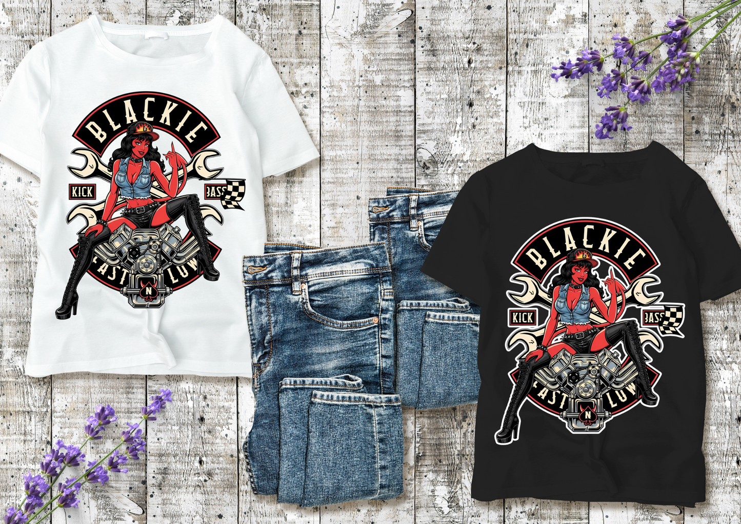 🖤 T-shirt Femme Style Pin-Up Vintage – Collection Rock & Biker