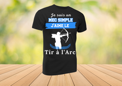 🏹 T-shirt Noir 100% Coton - Collection "Tir à l'Arc" (5 Modèles au choix)