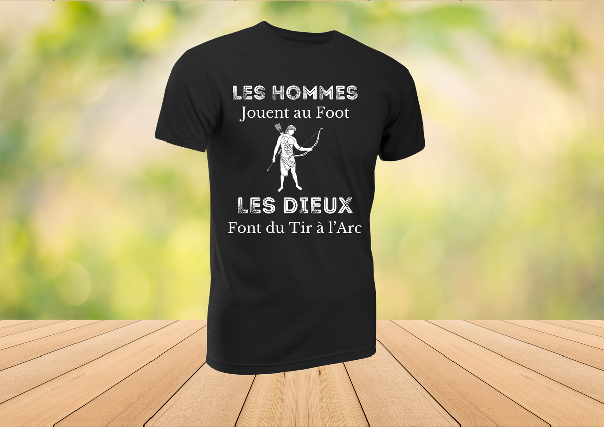 🏹 T-shirt Noir 100% Coton - Collection "Tir à l'Arc" (5 Modèles au choix)