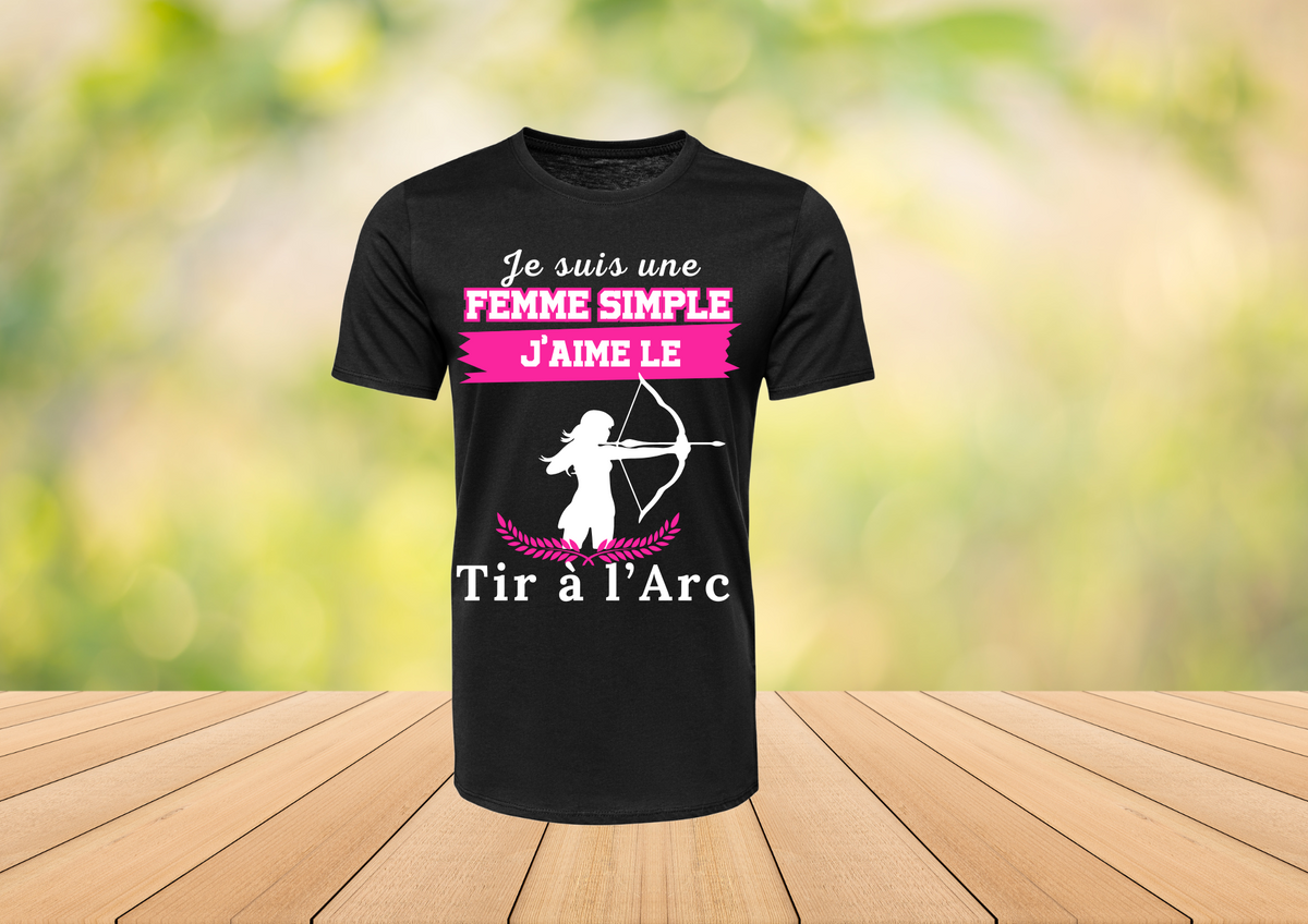 🏹 T-shirt Noir 100% Coton - Collection "Tir à l'Arc" (5 Modèles au choix)