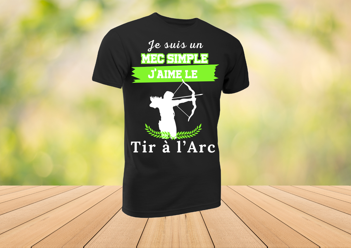 🏹 T-shirt Noir 100% Coton - Collection "Tir à l'Arc" (5 Modèles au choix)