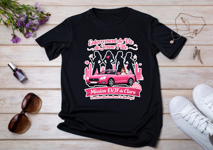 🎀 T-shirt EVJF Personnalisé – Enterrement de Vie de Jeune Fille – Mission EVJF
