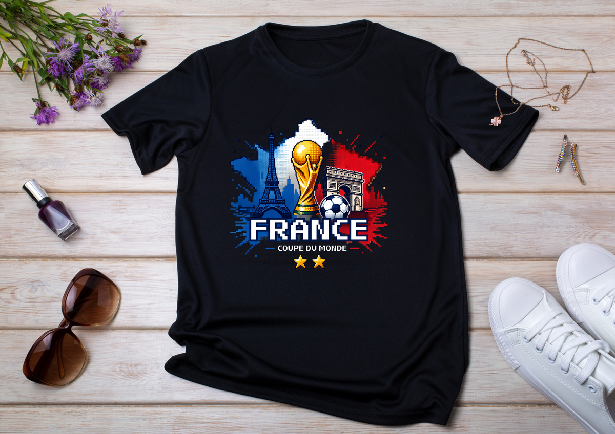 T-shirt France – Édition Supporter Pixel Art ⚽🇫🇷