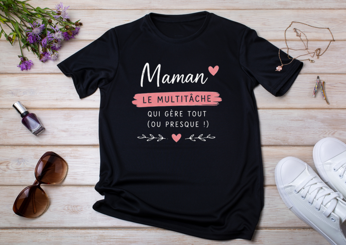 💪 T-shirt Maman "Multitâche" – Humour & réalité du quotidien