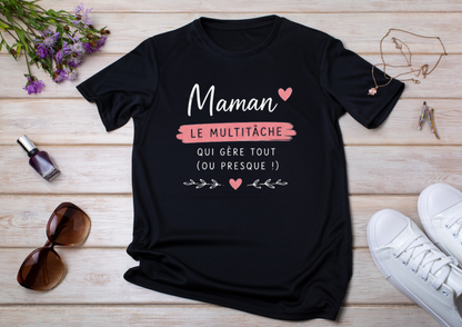 💪 T-shirt Maman "Multitâche" – Humour & réalité du quotidien