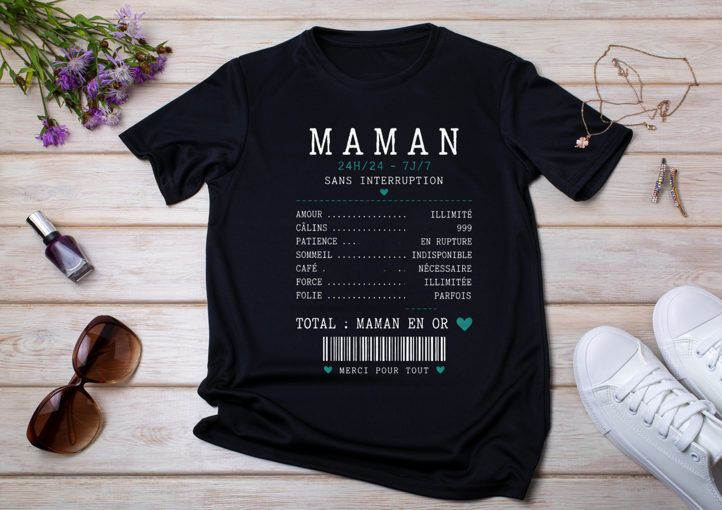 😂 Mom T-shirt "24/7" – The Real Life of Moms