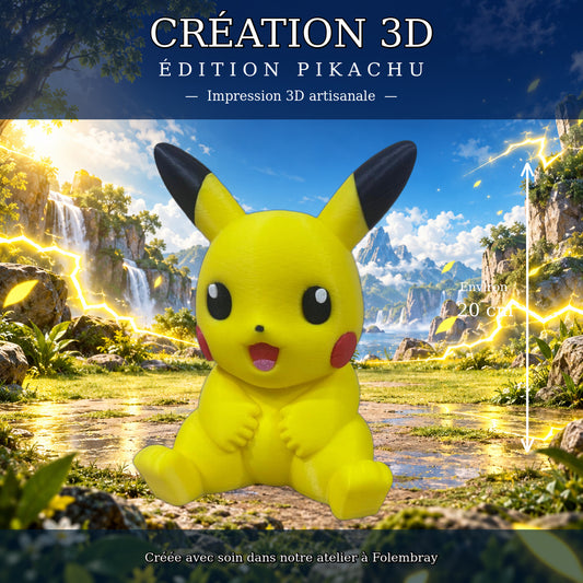 Tirelire Pikachu imprimée en 3D – environ 20 cm
