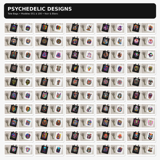 Tote bag Psychedelic – 100 modèles